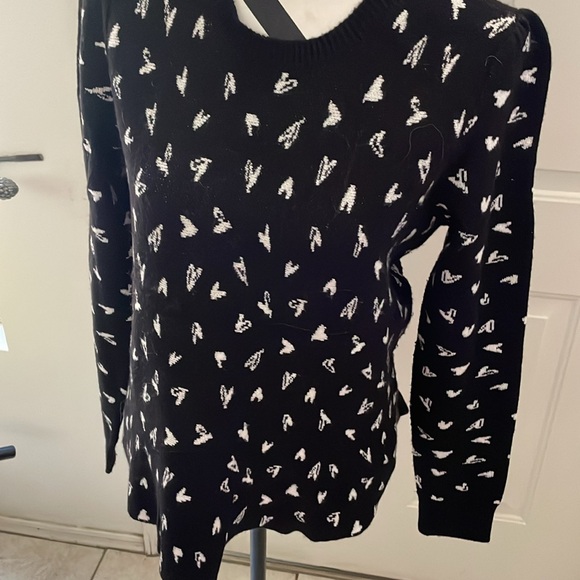 Loft knit top black and white print size M - Picture 3 of 6